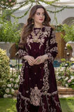 3 Piece Unstitched Heavy Embroidered Velvet Suit ( Heavy Embroidered Velvet Shawl )