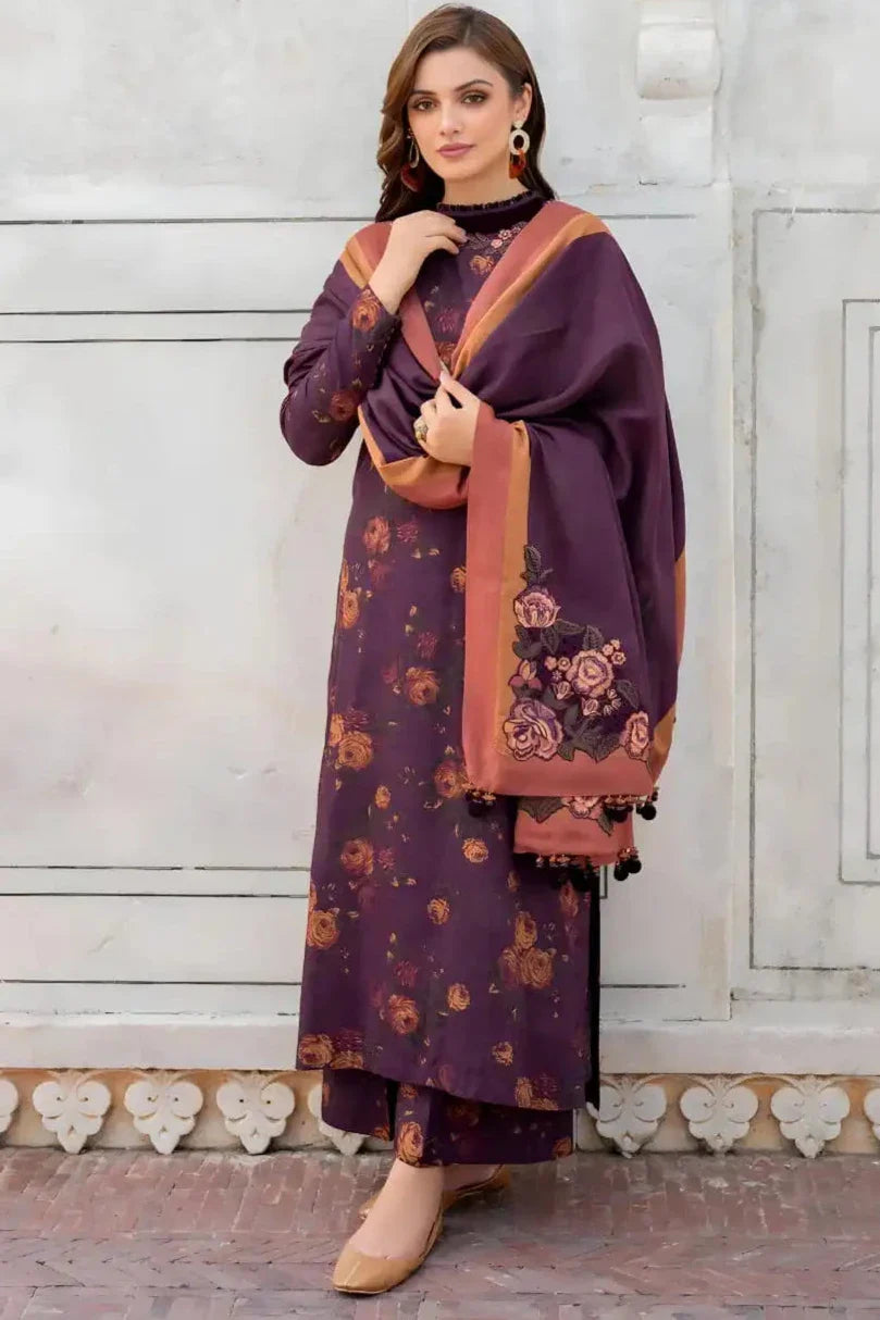 Khaddar 3 pice Digital Printed Suit With Digital Printed Khaddar Dupatta